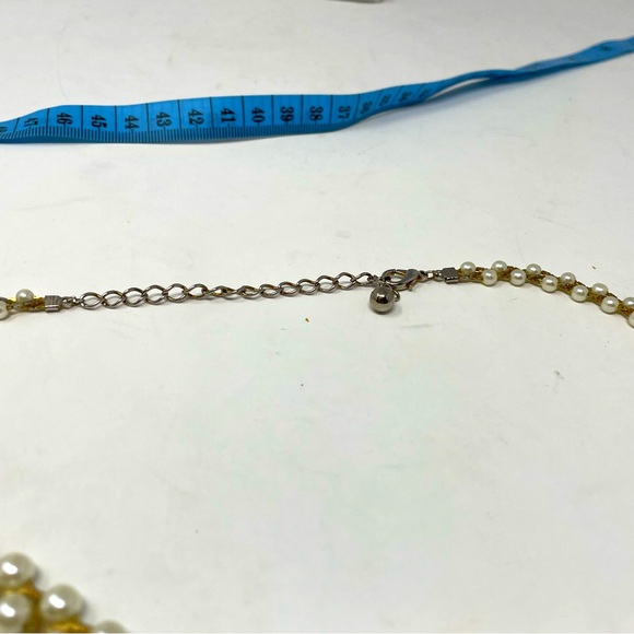 Braided 20” chain and faux pearl necklace. - Picture 5 of 5